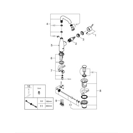 GROHE 23462DL1 - Mosdócsaptelep ESSENCE, M méret, bronz