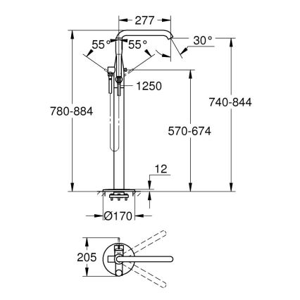 GROHE 23491GN1 - ESSENCE kádcsaptelep 277 mm, arany