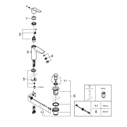 GROHE 23552002 - Mosdócsaptelep START 192 mm, fényes króm