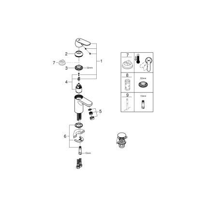 GROHE 23586000 - mosdócsaptelep GET, S méretű, fényes króm