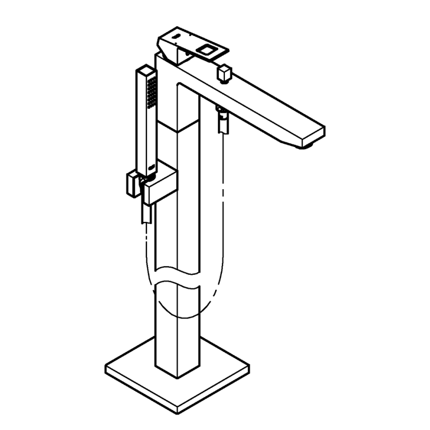 GROHE 23672001 - EUROCUBE kádcsaptelep 298 mm, fényes króm