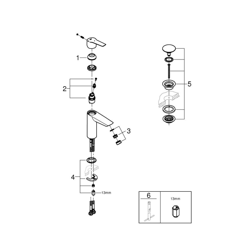 GROHE 237462432 - START mosdócsaptelep, M-es méret, fekete
