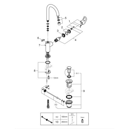 GROHE 23763000 - BAULOOP mosdócsaptelep, L méret, fényes króm