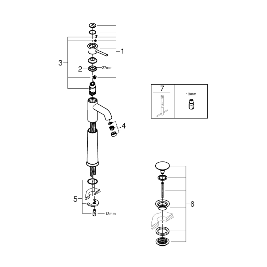 GROHE 23784000 - START CLASSIC mosdócsaptelep, 357 mm, fényes króm