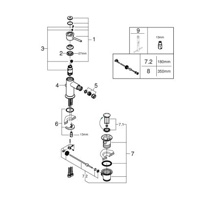 GROHE 23785000 - START CLASSIC bidé csaptelep, fényes króm