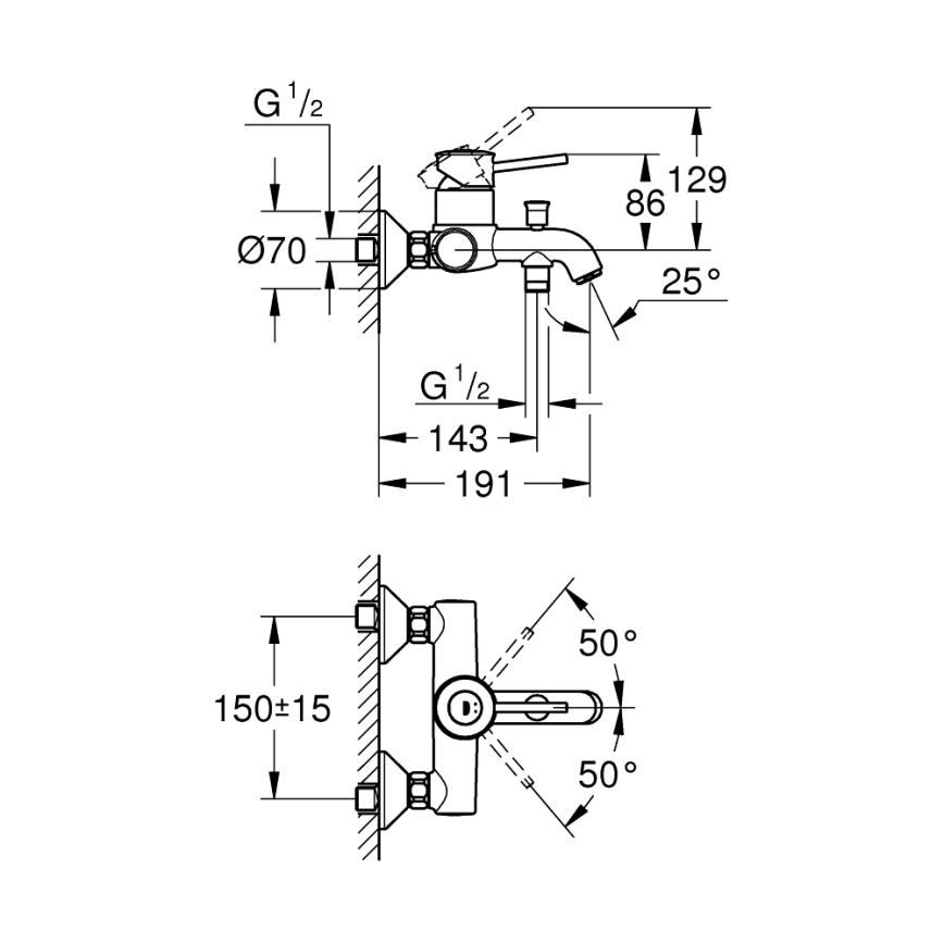 GROHE 23787000 - START CLASSIC DN 15 kádcsaptelep, fényes króm