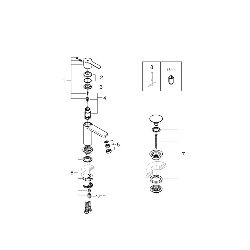 GROHE 23791DC1 - LINEARE mosdócsaptelep, rozsdamentes acél