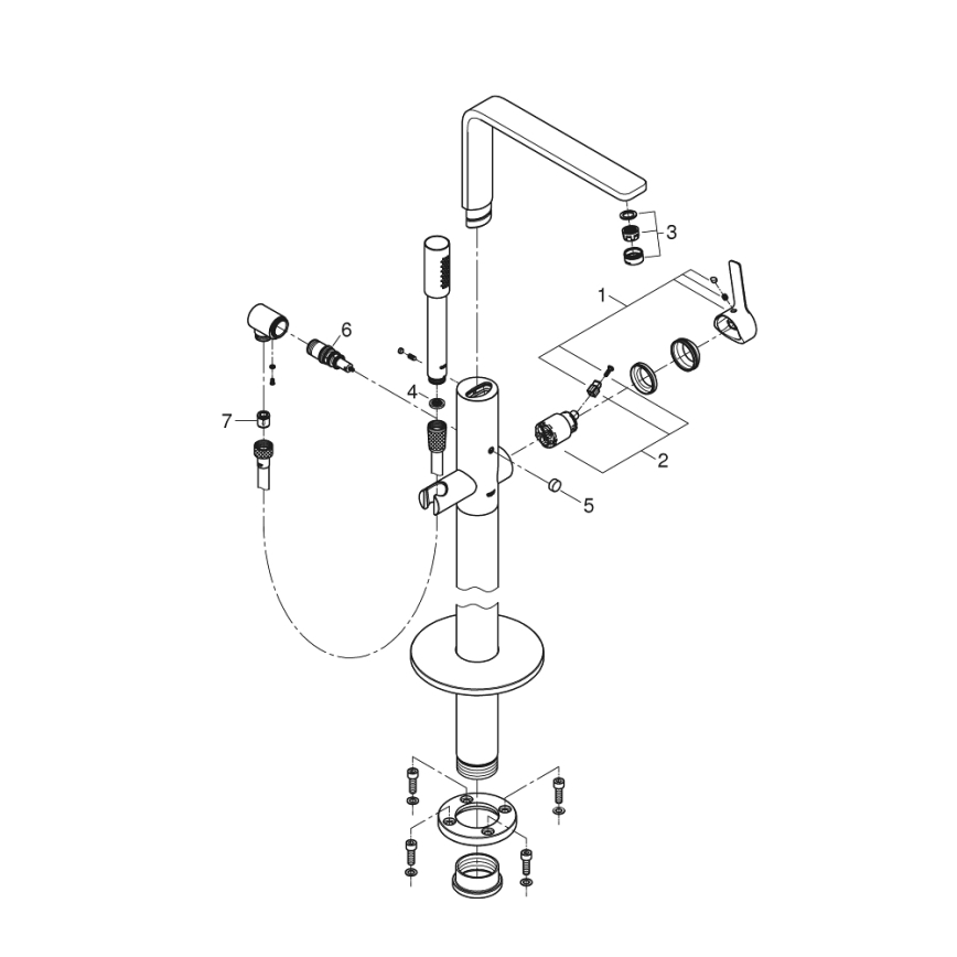 GROHE 23792001 - LINEARE 271 mm kádcsaptelep, fényes króm