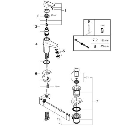 GROHE 23809000 - START FLOW mosdócsaptelep DN 15, fényes króm