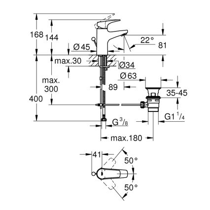 GROHE 23809000 - START FLOW mosdócsaptelep DN 15, fényes króm