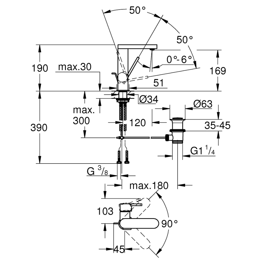 GROHE 23871003 - PLUS mosdócsaptelep M méret, fényes króm