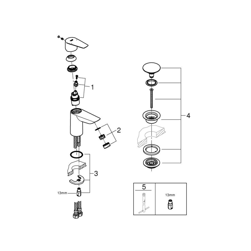 GROHE 23898001 - START EDGE mosdócsaptelep, fényes króm