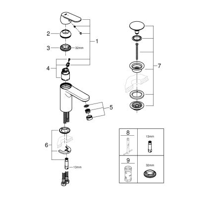 GROHE 23928000 - Mosdócsaptelep DN 15, M méret, fényes króm