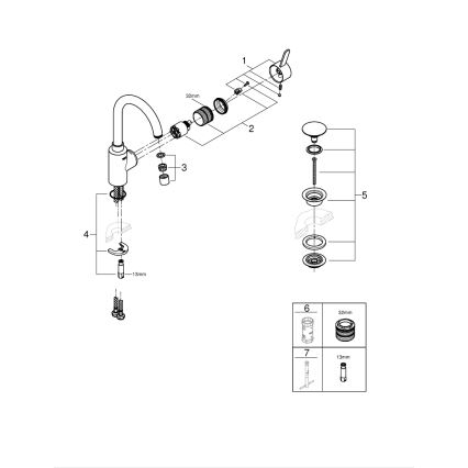 GROHE 23933001 - Mosdócsaptelep EUROSMART COSMOPOLITAN méret L króm