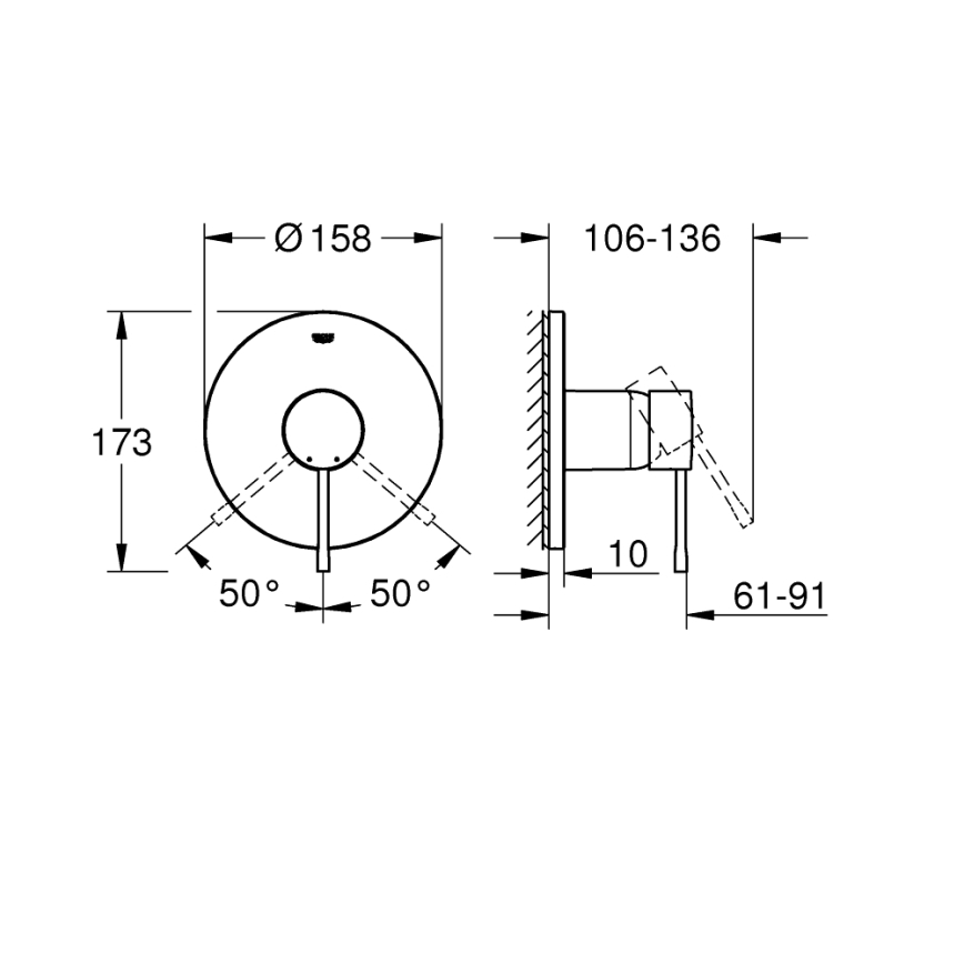 GROHE 24057GN1 - ESSENCE zuhanycsaptelep szálcsiszolt arany