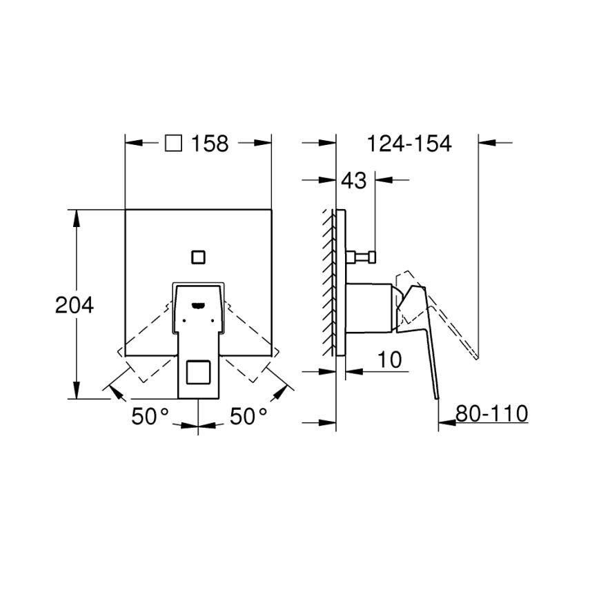 GROHE 24062000 - EUROCUBE mosdócsaptelep, fényes króm
