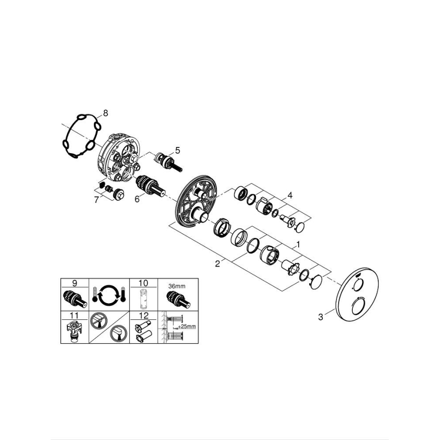 GROHE 24075000 - GROHTHERM termosztátos zuhanycsaptelep, fényes króm