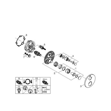 GROHE 24076000 - GROHTHERM termosztátos zuhanycsaptelep, fényes króm