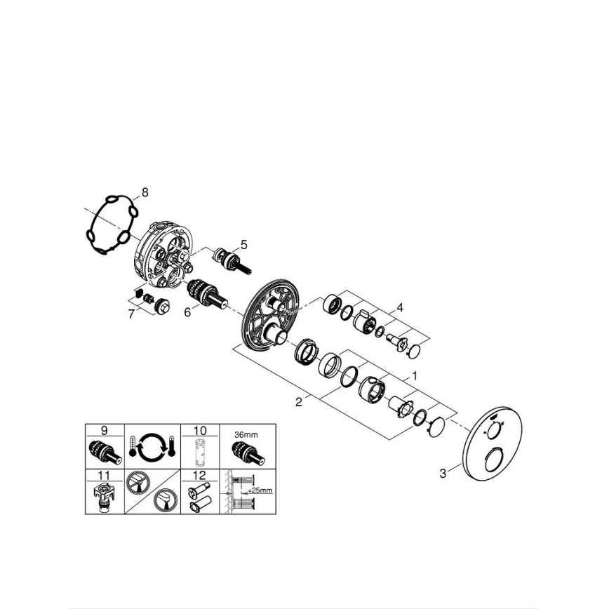 GROHE 24076000 - GROHTHERM termosztátos zuhanycsaptelep, fényes króm