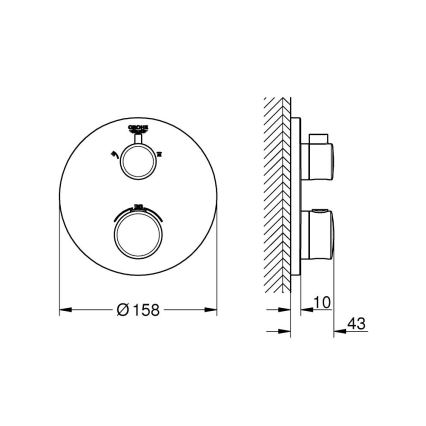 GROHE 24076000 - GROHTHERM termosztátos zuhanycsaptelep, fényes króm