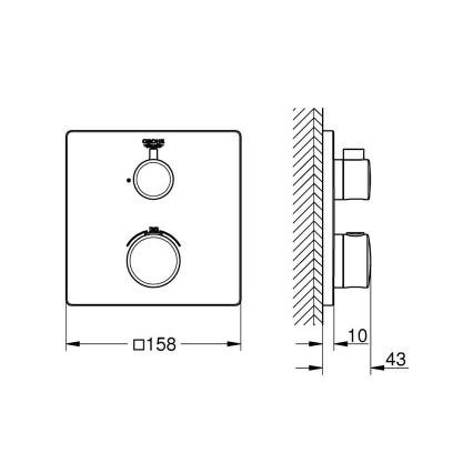 GROHE 24078000 - Termosztátos zuhanycsaptelep GROHTHERM fényes króm