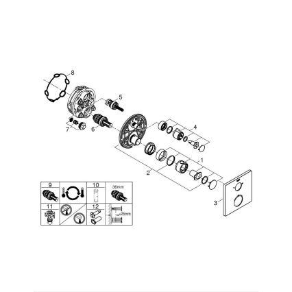 GROHE 24079000 - GROHTHERM termosztátos zuhanycsaptelep, fényes króm