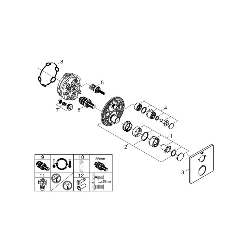 GROHE 24079000 - GROHTHERM termosztátos zuhanycsaptelep, fényes króm