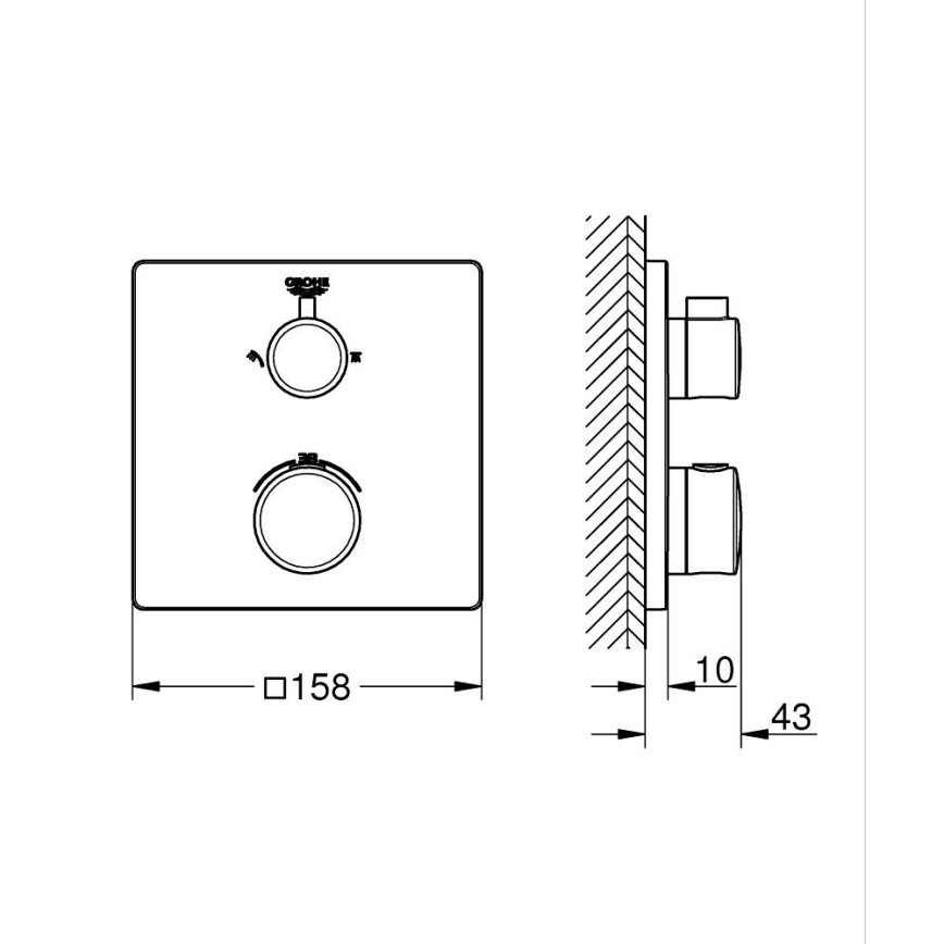 GROHE 24079000 - GROHTHERM termosztátos zuhanycsaptelep, fényes króm