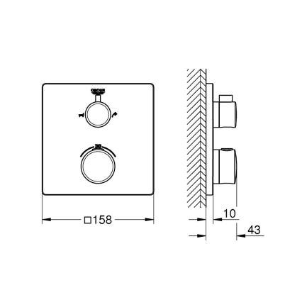 GROHE 24080000 - GROHTHERM termosztátos kádcsaptelep, fényes króm