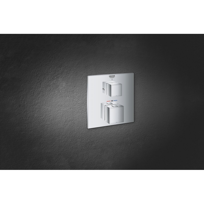 GROHE 24154000 - GROHTHERM CUBE termosztátos csaptelep, fényes króm