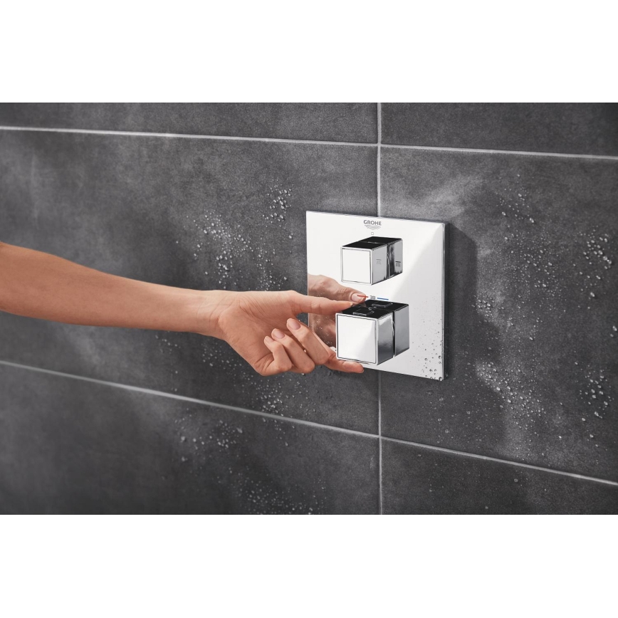 GROHE 24154000 - GROHTHERM CUBE termosztátos csaptelep, fényes króm
