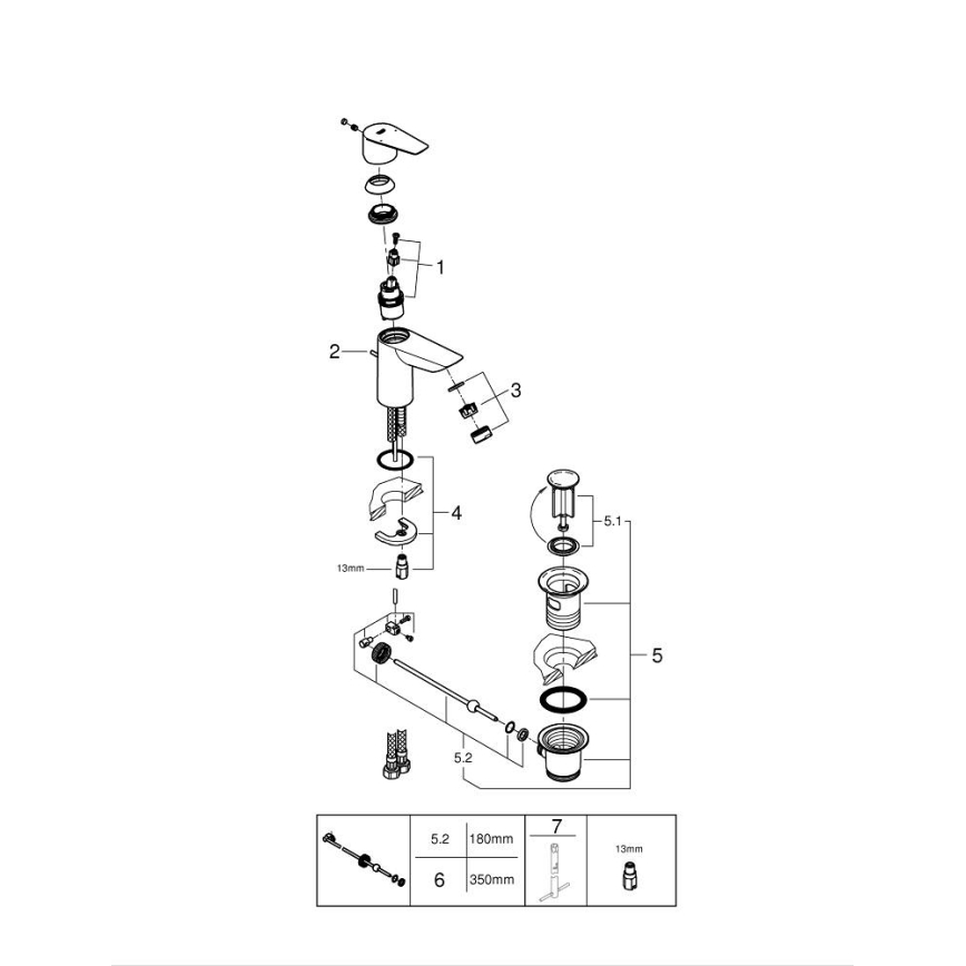 GROHE 24196001 - Mosdócsaptelep START, S méret, fényes króm