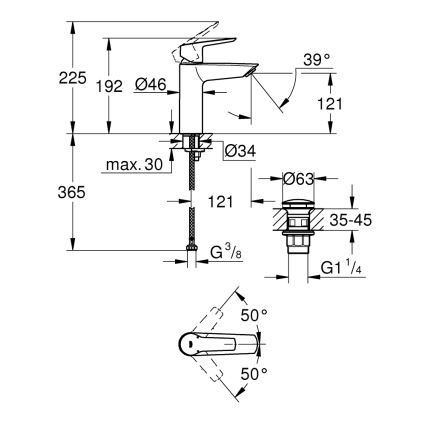 GROHE 24204002 - START mosdócsaptelep, M méret, fényes króm