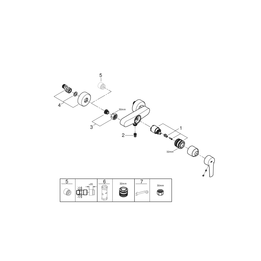 GROHE 242082432 - START zuhanycsaptelep DN 15 fekete