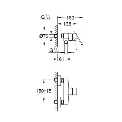 GROHE 242082432 - START zuhanycsaptelep DN 15 fekete