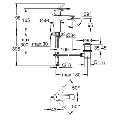 GROHE 242092432 - QUICKFIX START mosdócsaptelep 165 mm fekete