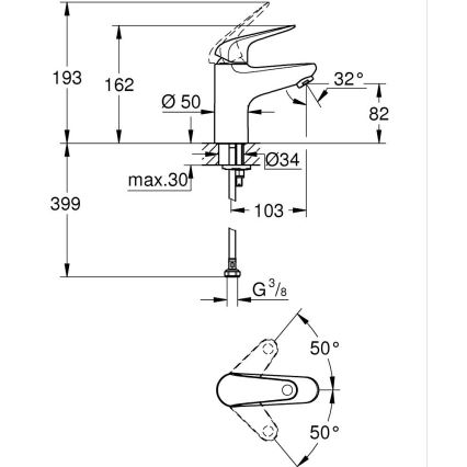 GROHE 24317001 - Mosdócsaptelep SWIFT 162 mm fényes króm
