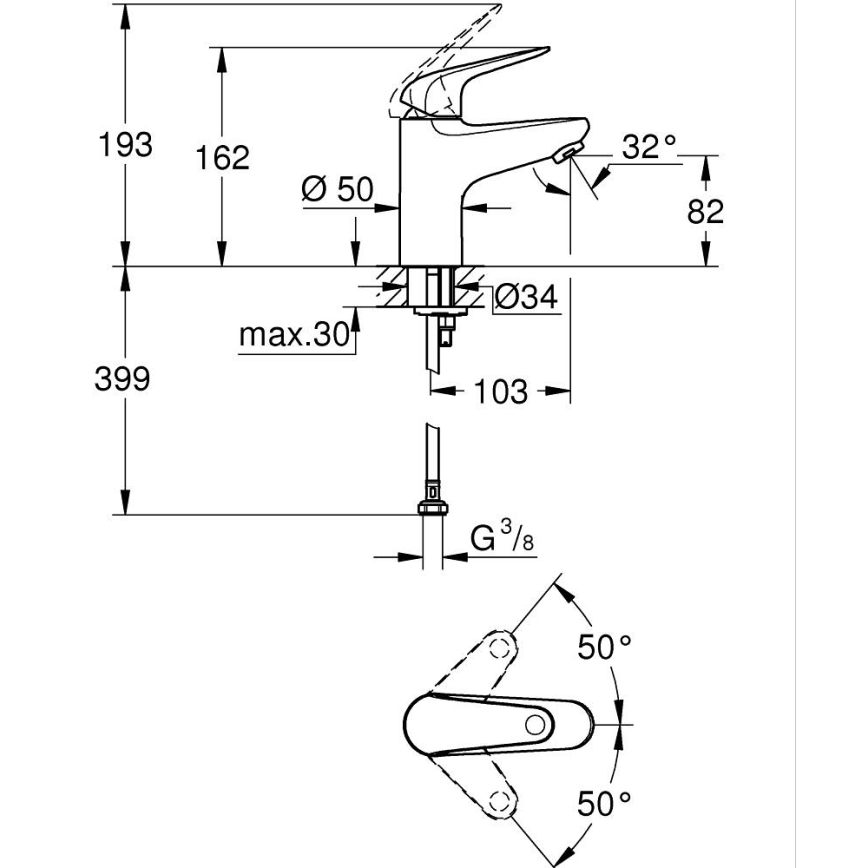 GROHE 24317001 - Mosdócsaptelep SWIFT 162 mm fényes króm