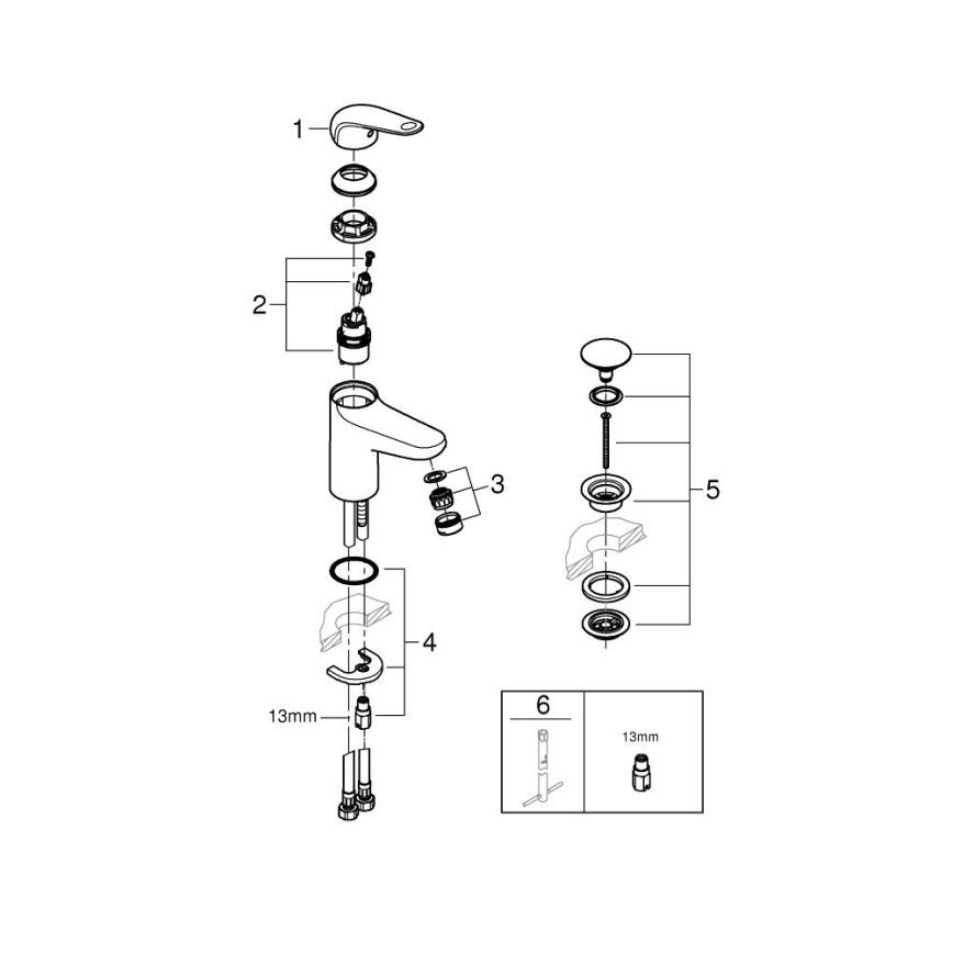 GROHE 24318001 - SWIFT mosdócsaptelep, 162 mm, fényes króm