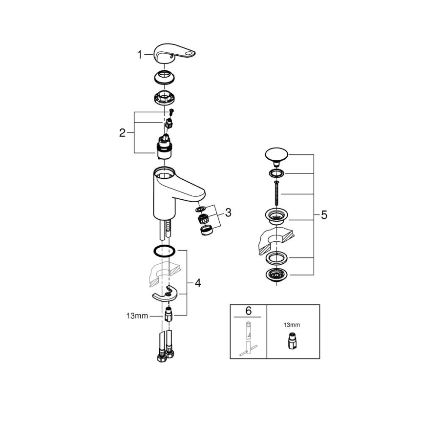 GROHE 24323001 - SWIFT mosdócsaptelep DN 15, fényes króm