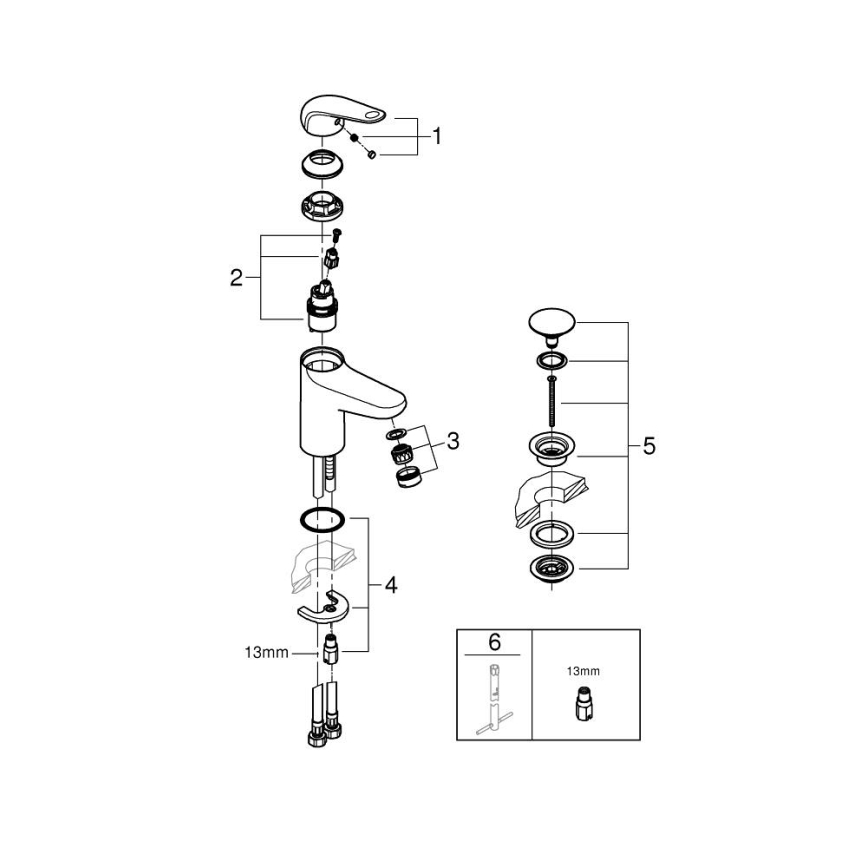 GROHE 24326001 - SWIFT mosdócsaptelep DN 15, M méret, fényes króm