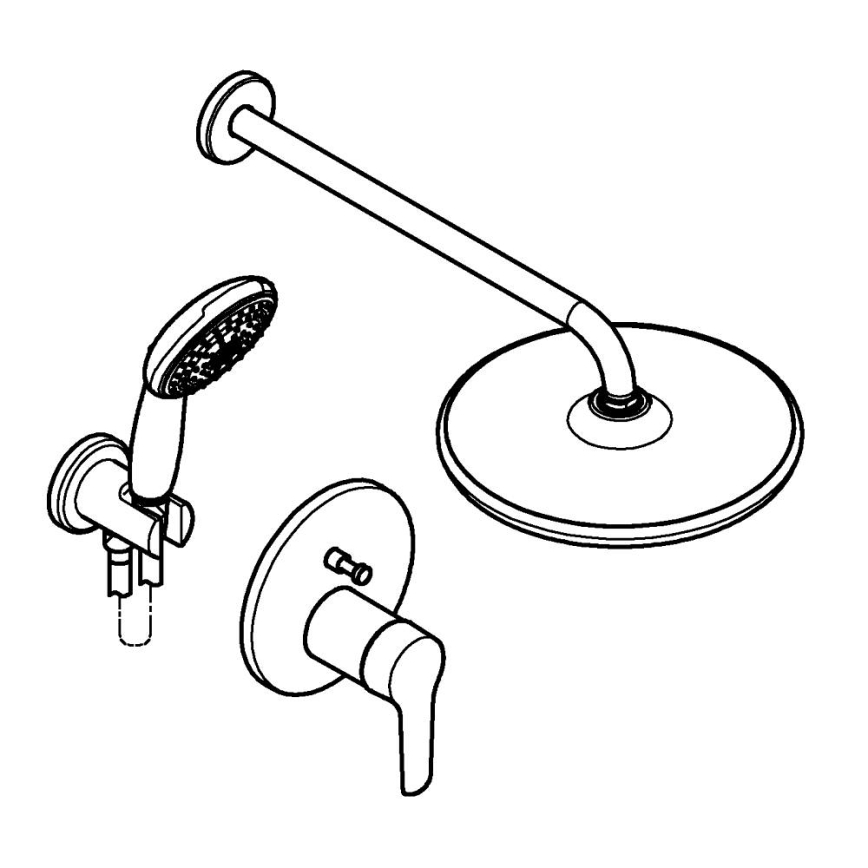 GROHE 25292000 - Falba süllyeszthető zuhanyrendszer START VITALIO START 250, króm