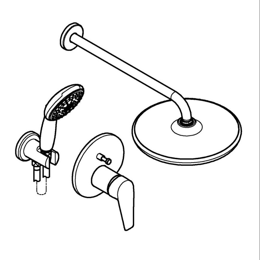 GROHE 25293000 - START EDGE 250 mm zuhanyszett, fényes króm