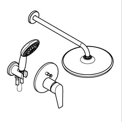 GROHE 25293000 - Zuhanyszett START EDGE 250 mm fényes króm