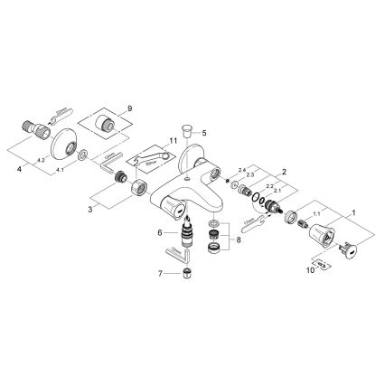 GROHE 25450001 - COSTA L kádcsaptelep DN 15, fényes króm