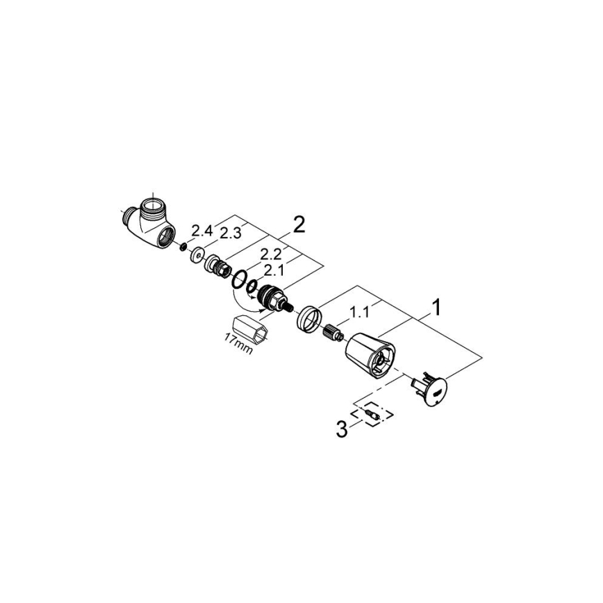 GROHE 26010001 - COSTA L zuhanyszelep, fényes króm