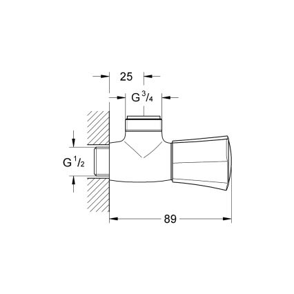 GROHE 26010001 - COSTA L zuhanyszelep, fényes króm