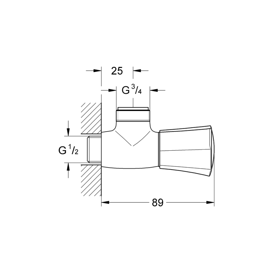 GROHE 26010001 - COSTA L zuhanyszelep, fényes króm