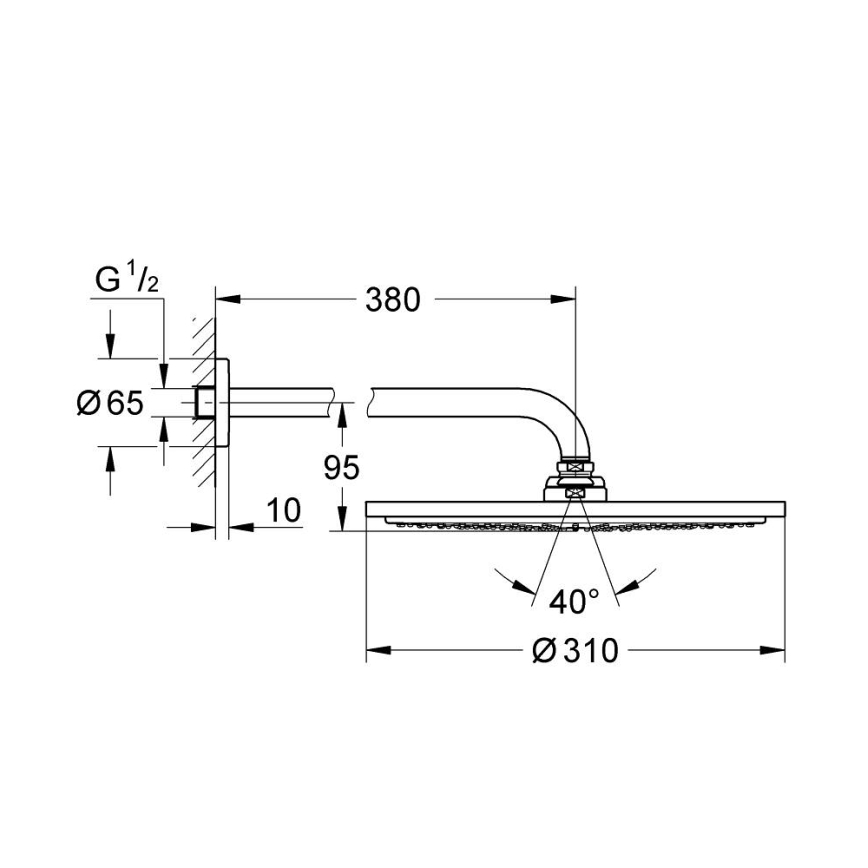 GROHE 26066DC0 - RAINSHOWER COSMOPOLITAN 310 zuhanyrózsa, 380 mm, rozsdamentes acél