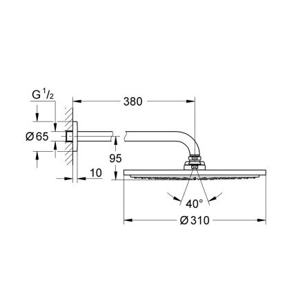 GROHE 26066GN0 - RAINSHOWER COSMOPOLITAN 310 zuhanyrózsa 380 mm arany
